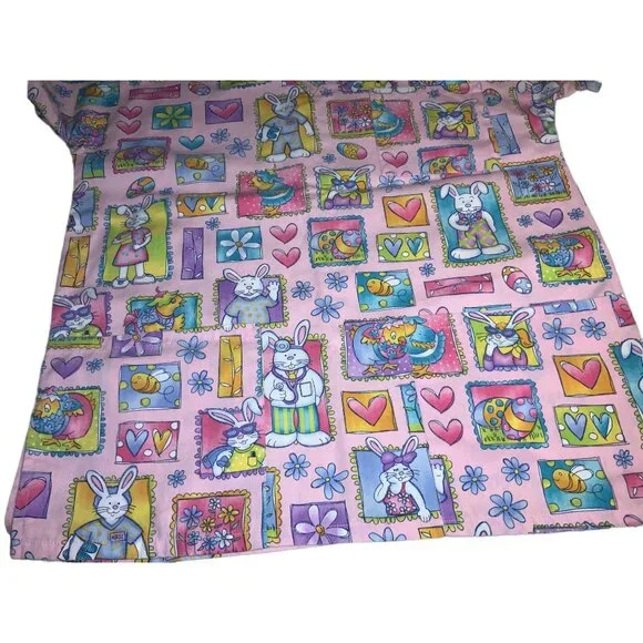 Easter Nurse Scrub Top Medical Nurse Uniform Size small - Picture 6 of 10